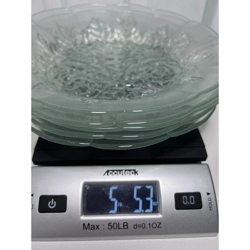 5 Vtg Clear Glass Dinner Plates Pasari Indonesia 
